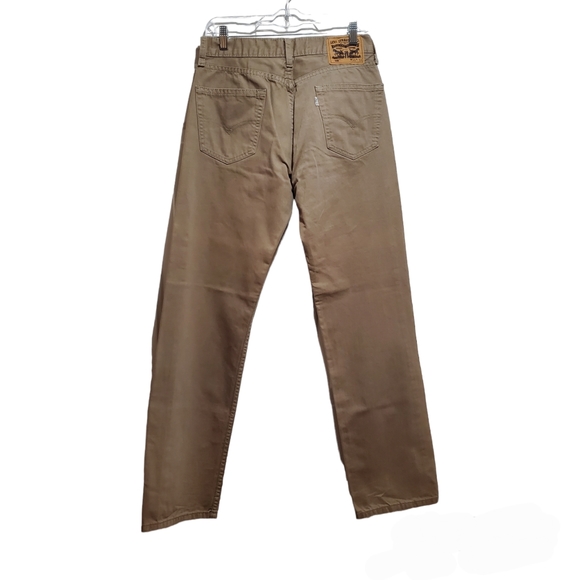 Levi's Strauss 505 Men's Regular Fit Khaki Jeans - Picture 7 of 10